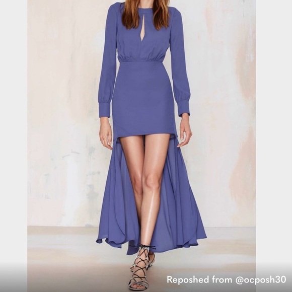 Nasty Gal Dresses & Skirts - Nasty Gal dramarama Blue Long Sleeve high low Dress size XS